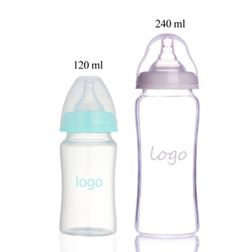 Fabricant naturel étanche sans Bpa lait nouveau-né Logo alimentation marque personnalisée col large boisson en vrac bouteille d&#39;eau pour bébé